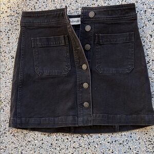 Madewell Charcoal Button-Front Mini Skirt